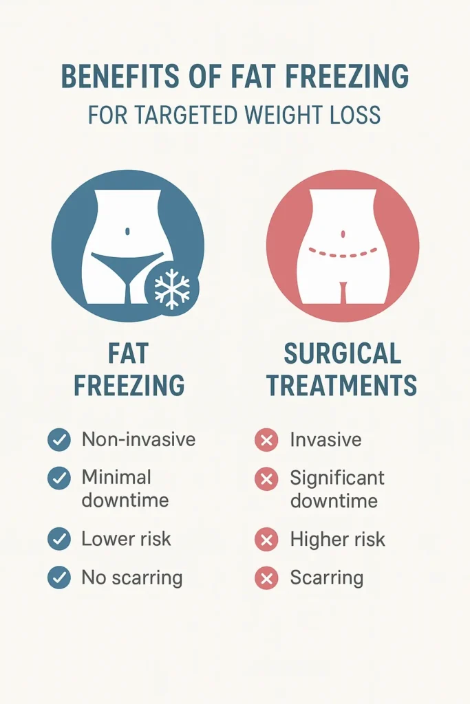 graphic showing the benefits of fat freezing Bricket Wood